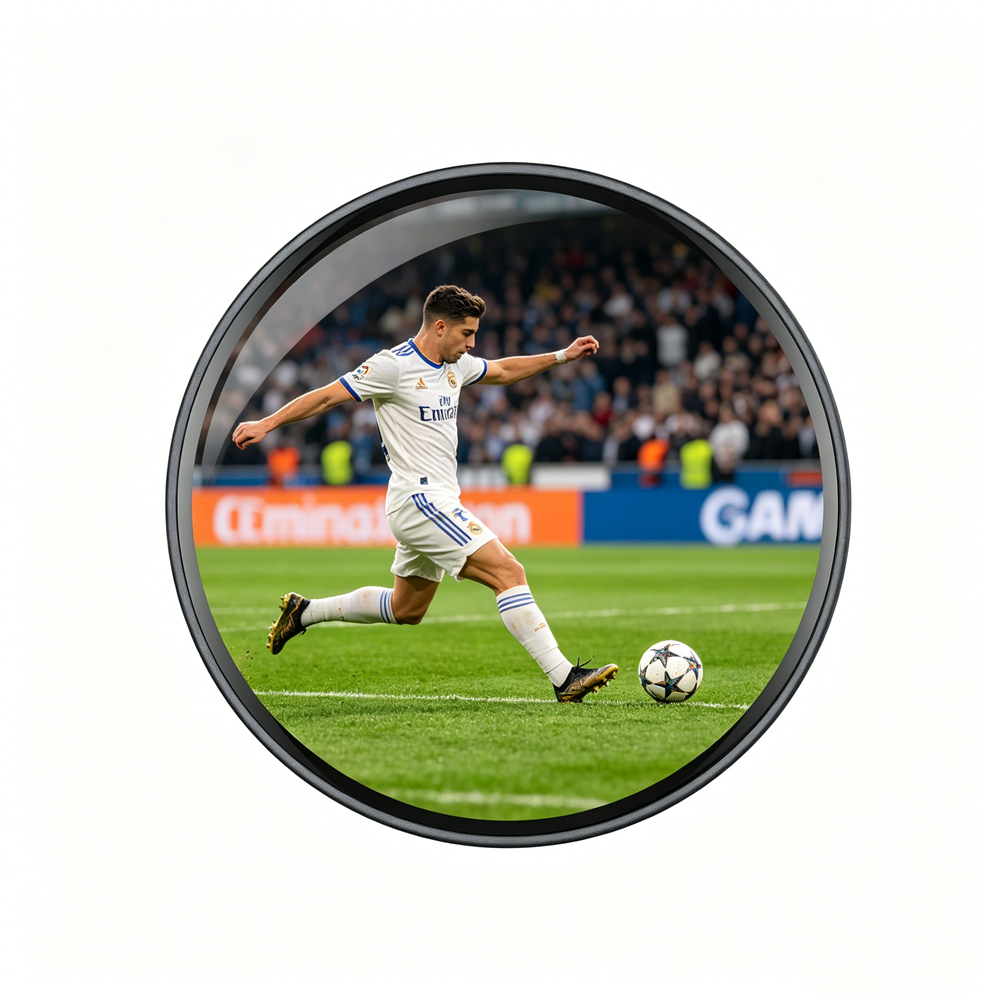 Smart badge example showing full-color display presentation.